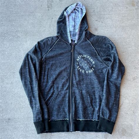 affliction reversible hoodie.